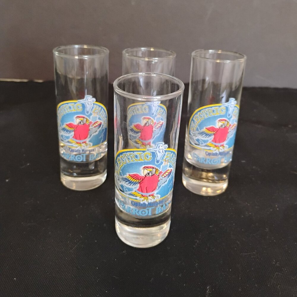 Captain Morgan Parrot Bay  3 ounce shot glasses, set of 4